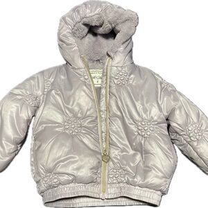 Chic Quilted Toddler Jacket with Floral Accents